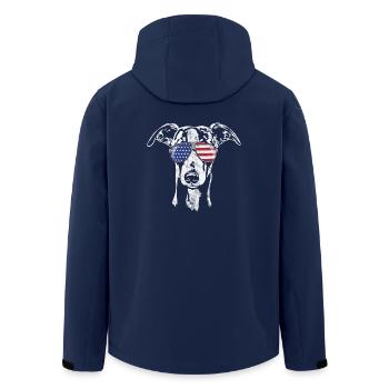 WHIPPET America flag vintage look - Men’s Recycled Softshell Jacket by Stanley/Stella - navy - Back - AI Model Male 185 light (185cm)