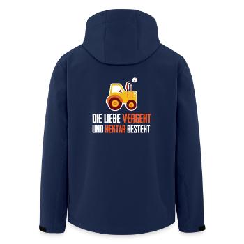 Landwirt Shirt-Hektar besteht - Recycelte Männer Softshell-Jacke von Stanley/Stella - Navy - Hinten - AI Model Male 185 light (185cm)
