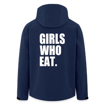 Girls who eat - Men’s Recycled Softshell Jacket by Stanley/Stella - navy - Back - AI Model Male 185 light (185cm)