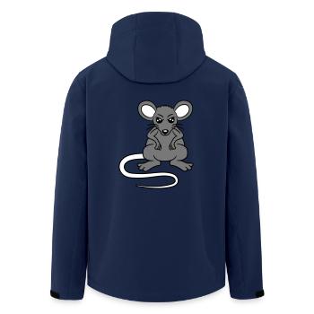 Mouse looks angry angry frustrated angry aggressive - Men’s Recycled Softshell Jacket by Stanley/Stella - navy - Back - AI Model Male 185 light (185cm)