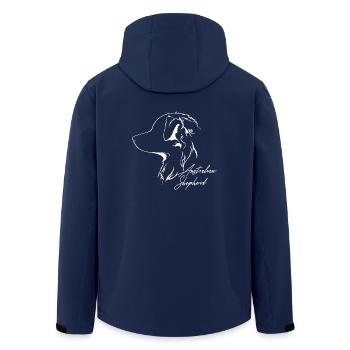 AUSTRALIAN SHEPHERD Dogs Dog Herding Dog Wilsigns - Men’s Recycled Softshell Jacket by Stanley/Stella - navy - Back - AI Model Male 185 light (185cm)
