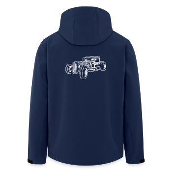 Hot Rod / Roue Rod 06_wei ß - Veste softshell homme en polyester recyclé Stanley/Stella - marine - Dos - AI Model Male 185 light (185cm)