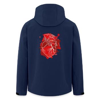 heart - Men’s Recycled Softshell Jacket by Stanley/Stella - navy - Back - AI Model Male 185 light (185cm)