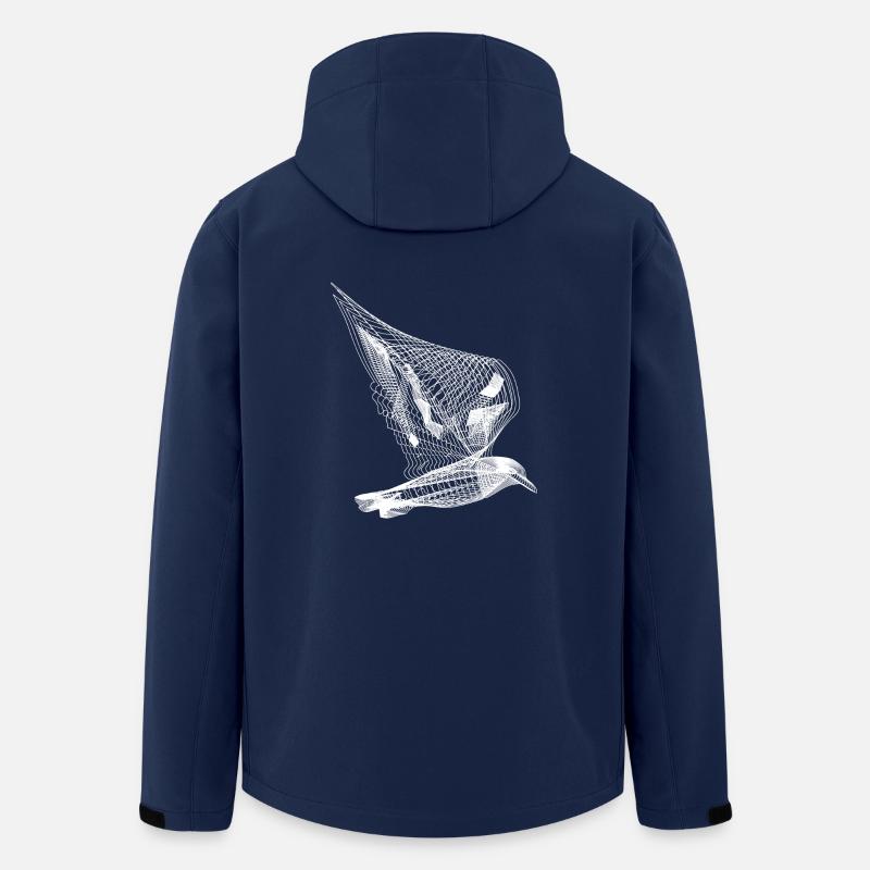 Vogel Line Art - Recycelte Männer Softshell-Jacke von Stanley/Stella - Navy