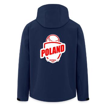 Fistball Poland Team World Cup gift - Men’s Recycled Softshell Jacket by Stanley/Stella - navy - Back - AI Model Male 185 light (185cm)