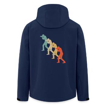 Appareil-photo de photographe de photographie de style vintage rétro - Veste softshell homme en polyester recyclé Stanley/Stella - marine - Dos - AI Model Male 185 light (185cm)