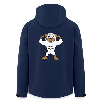 Dog Bodybuilder Strong Muscles Gym Weightlifting - Men’s Recycled Softshell Jacket by Stanley/Stella - navy - Back - AI Model Male 185 light (185cm)