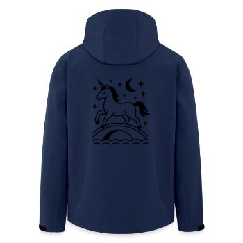 Licorne sous la Lune - Veste softshell homme en polyester recyclé Stanley/Stella - marine - Dos - AI Model Male 185 light (185cm)