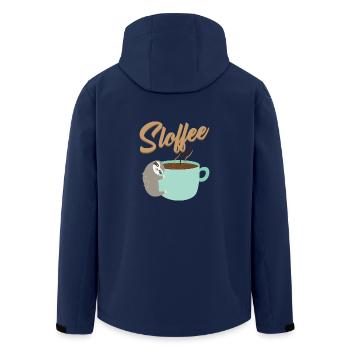 Sloffee coffee sloth sleep lazy tired caffeine - Men’s Recycled Softshell Jacket by Stanley/Stella - navy - Back - AI Model Male 185 light (185cm)