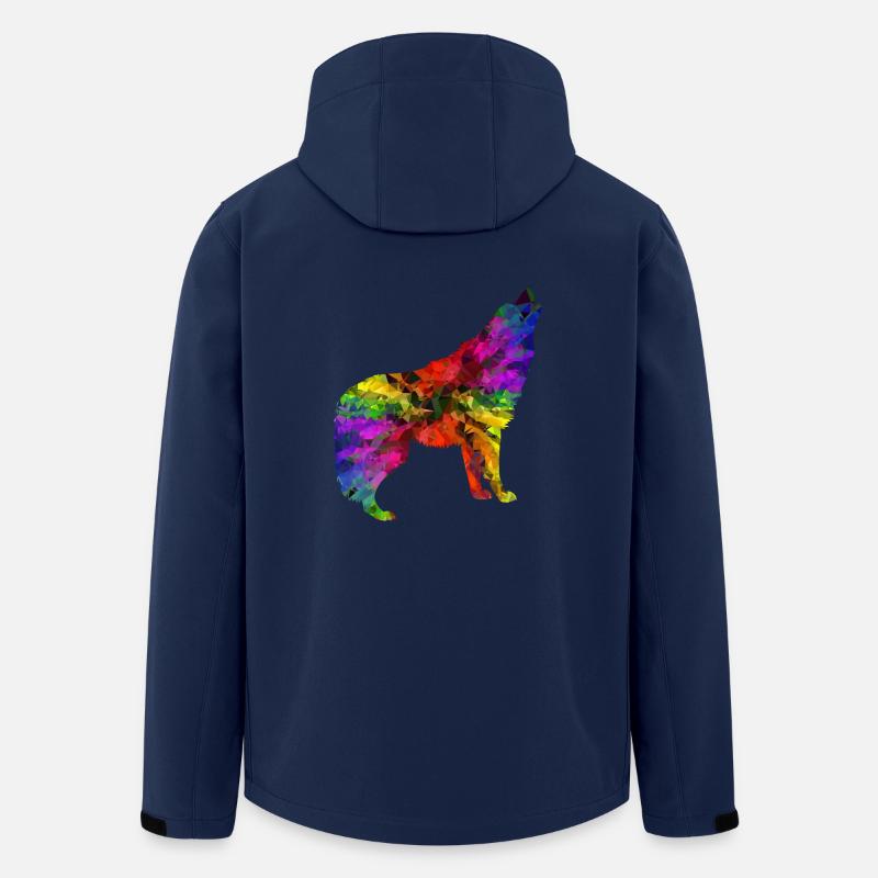 Wolf rainbow - Men’s Recycled Softshell Jacket by Stanley/Stella - navy