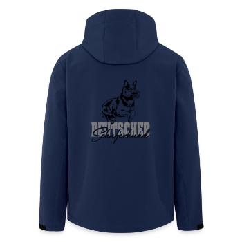 DEUTSCHER SCHÄFERHUND Hürde Sprung IPO Wilsigns - Recycelte Männer Softshell-Jacke von Stanley/Stella - Navy - Hinten - AI Model Male 185 light (185cm)