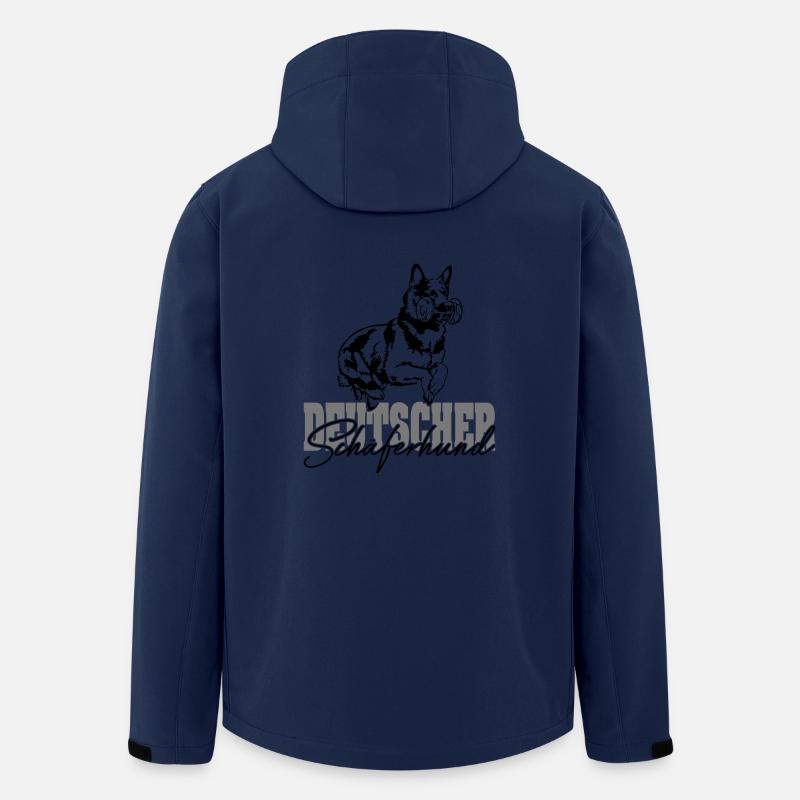 DEUTSCHER SCHÄFERHUND Hürde Sprung IPO Wilsigns - Recycelte Männer Softshell-Jacke von Stanley/Stella - Navy