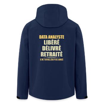 Data Analyste célèbre sa retraite avec humour - Veste softshell homme en polyester recyclé Stanley/Stella - marine - Dos - AI Model Male 185 light (185cm)