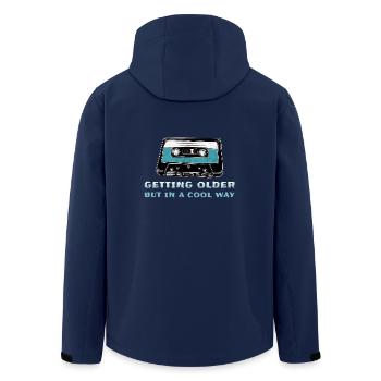 Cassette rétro - Veste softshell homme en polyester recyclé Stanley/Stella - marine - Dos - AI Model Male 185 light (185cm)