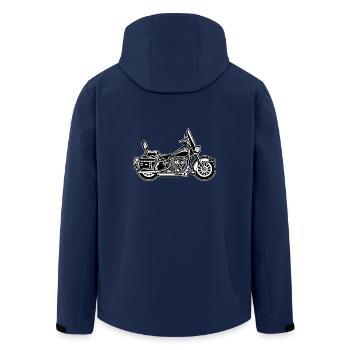 Chopper / motorcycle 06_black white - Men’s Recycled Softshell Jacket by Stanley/Stella - navy - Back - AI Model Male 185 light (185cm)