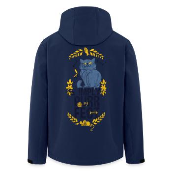 CAT PERFECT - chats de pêche de chat Souris Proverbes shirt - Veste softshell homme en polyester recyclé Stanley/Stella - marine - Dos - AI Model Male 185 light (185cm)