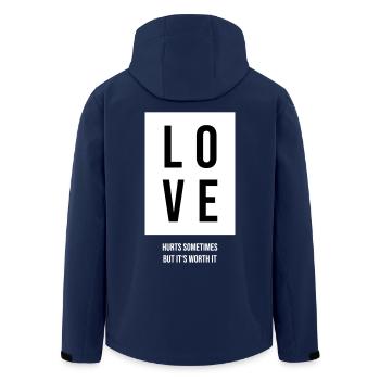 Love hurts - Men’s Recycled Softshell Jacket by Stanley/Stella - navy - Back - AI Model Male 185 light (185cm)