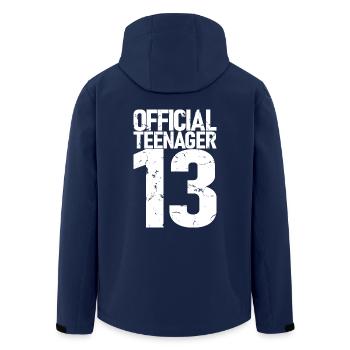 Official Teenager 13, Cool 13th Birthday Gift - Men’s Recycled Softshell Jacket by Stanley/Stella - navy - Back - AI Model Male 185 light (185cm)