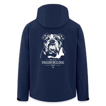 English Bulldog Dad Englische Bulldogge Wilsigns - Men’s Recycled Softshell Jacket by Stanley/Stella - navy - Back - AI Model Male 185 light (185cm)