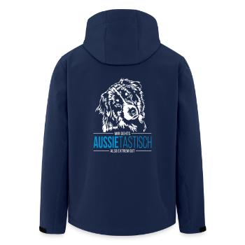 AUSSIETASTISCH Australian Shepherd - Recycelte Männer Softshell-Jacke von Stanley/Stella - Navy - Hinten - AI Model Male 185 light (185cm)