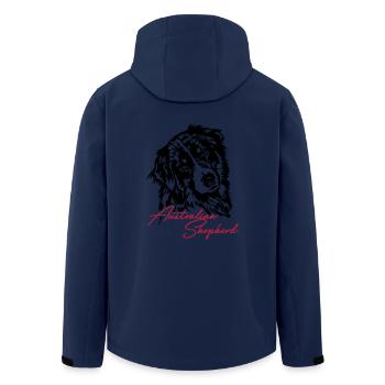 Australian Shepherd Aussie Dog Wilsigns Dog - Men’s Recycled Softshell Jacket by Stanley/Stella - navy - Back - AI Model Male 185 light (185cm)
