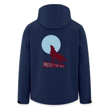 Wolf wolf - Men’s Recycled Softshell Jacket by Stanley/Stella - navy - Back - AI Model Male 185 light (185cm)