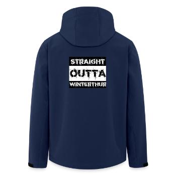 Straight Outta Winterthur Switzerland gift city - Men’s Recycled Softshell Jacket by Stanley/Stella - navy - Back - AI Model Male 185 light (185cm)