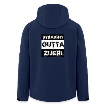 Straight Outta Züri Schweiz Geschenk Stadt - Recycelte Männer Softshell-Jacke von Stanley/Stella - Navy - Hinten - AI Model Male 185 light (185cm)