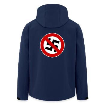 gegen Nazis - Recycelte Männer Softshell-Jacke von Stanley/Stella - Navy - Hinten - AI Model Male 185 light (185cm)