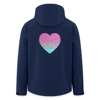 glitter heart - Men’s Recycled Softshell Jacket by Stanley/Stella - navy - Back - AI Model Male 185 light (185cm)