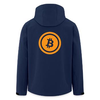 Bitcoin Logo - Recycelte Männer Softshell-Jacke von Stanley/Stella - Navy - Hinten - AI Model Male 185 light (185cm)
