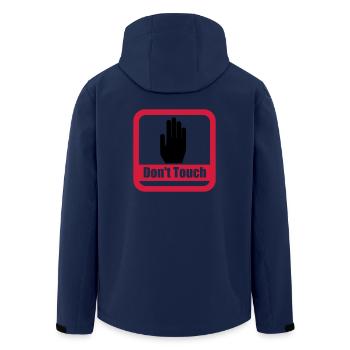 sign don't touch - Men’s Recycled Softshell Jacket by Stanley/Stella - navy - Back - AI Model Male 185 light (185cm)