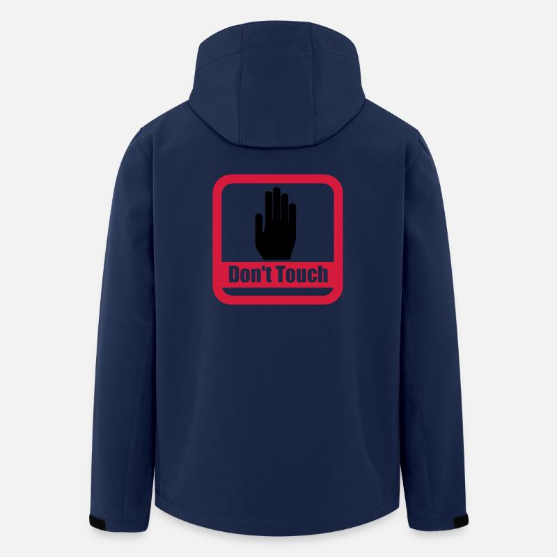sign dont touch - Veste softshell homme en polyester recyclé Stanley/Stella - marine