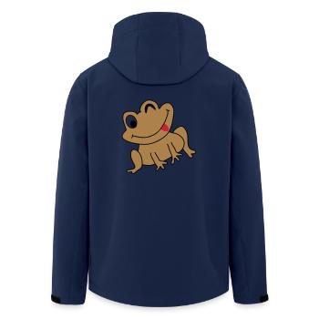 Frog Idea Happy Cartoon Kids Gift - Men’s Recycled Softshell Jacket by Stanley/Stella - navy - Back - AI Model Male 185 light (185cm)