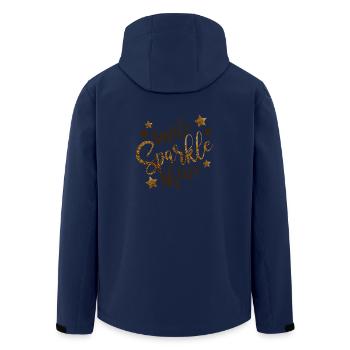 Smile Sparkle Shine! Spruch Blogger Geschenkidee - Recycelte Männer Softshell-Jacke von Stanley/Stella - Navy - Hinten - AI Model Male 185 light (185cm)