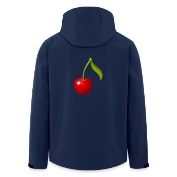 Delicious cherries motif! - Men’s Recycled Softshell Jacket by Stanley/Stella - navy - Back - AI Model Male 185 light (185cm)