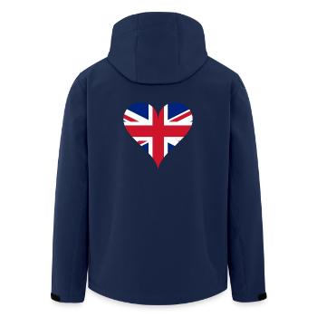 Herz Englische Flagge UK Union Jack Fan Geschenk - Recycelte Männer Softshell-Jacke von Stanley/Stella - Navy - Hinten - AI Model Male 185 light (185cm)