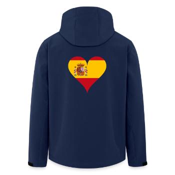 Herz Spanische Flagge Spanien Fan - Recycelte Männer Softshell-Jacke von Stanley/Stella - Navy - Hinten - AI Model Male 185 light (185cm)