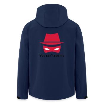 Der unsichtbare Spion - Recycelte Männer Softshell-Jacke von Stanley/Stella - Navy - Hinten - AI Model Male 185 light (185cm)
