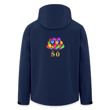 Geschenkidee zum 50. Geburtstag Luftballons - Recycelte Männer Softshell-Jacke von Stanley/Stella - Navy - Hinten - AI Model Male 185 light (185cm)
