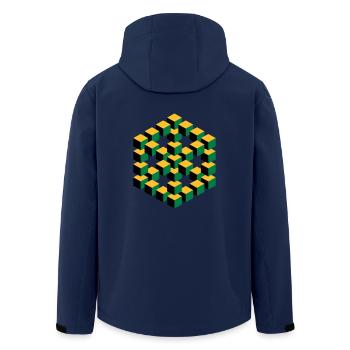Figure impossible imagination géométrie cube Escher - Veste softshell homme en polyester recyclé Stanley/Stella - marine - Dos - AI Model Male 185 light (185cm)
