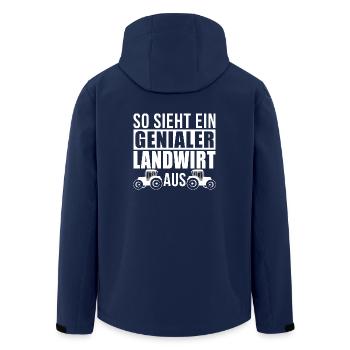 Genialer Landwirt - Recycelte Männer Softshell-Jacke von Stanley/Stella - Navy - Hinten - AI Model Male 185 light (185cm)