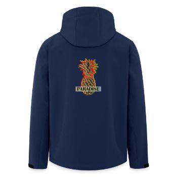 Pineapple in 3D look - Men’s Recycled Softshell Jacket by Stanley/Stella - navy - Back - AI Model Male 185 light (185cm)