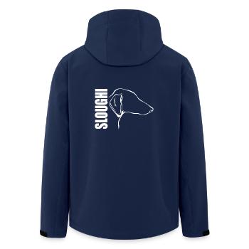 SLOUGHI Profile Dogs Dog Greyhounds Wilsigns - Men’s Recycled Softshell Jacket by Stanley/Stella - navy - Back - AI Model Male 185 light (185cm)
