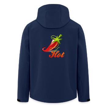 Chili Peperoni Hot Scharf Koch - Recycelte Männer Softshell-Jacke von Stanley/Stella - Navy - Hinten - AI Model Male 185 light (185cm)