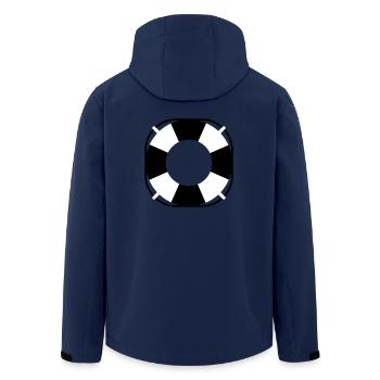 Treetanic life ring signet - Men’s Recycled Softshell Jacket by Stanley/Stella - navy - Back - AI Model Male 185 light (185cm)
