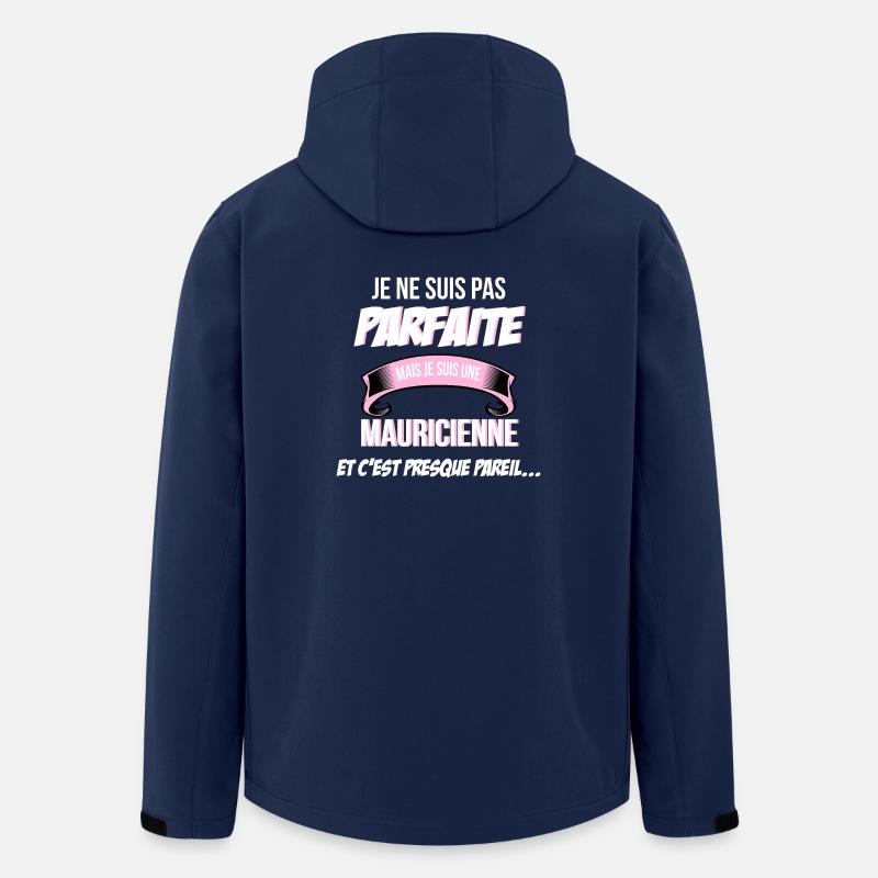 Mauricienne cadeau humour - Veste softshell homme en polyester recyclé Stanley/Stella - marine