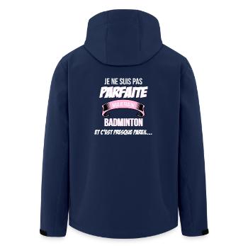 Badminton - Veste softshell homme en polyester recyclé Stanley/Stella - marine - Dos - AI Model Male 185 light (185cm)