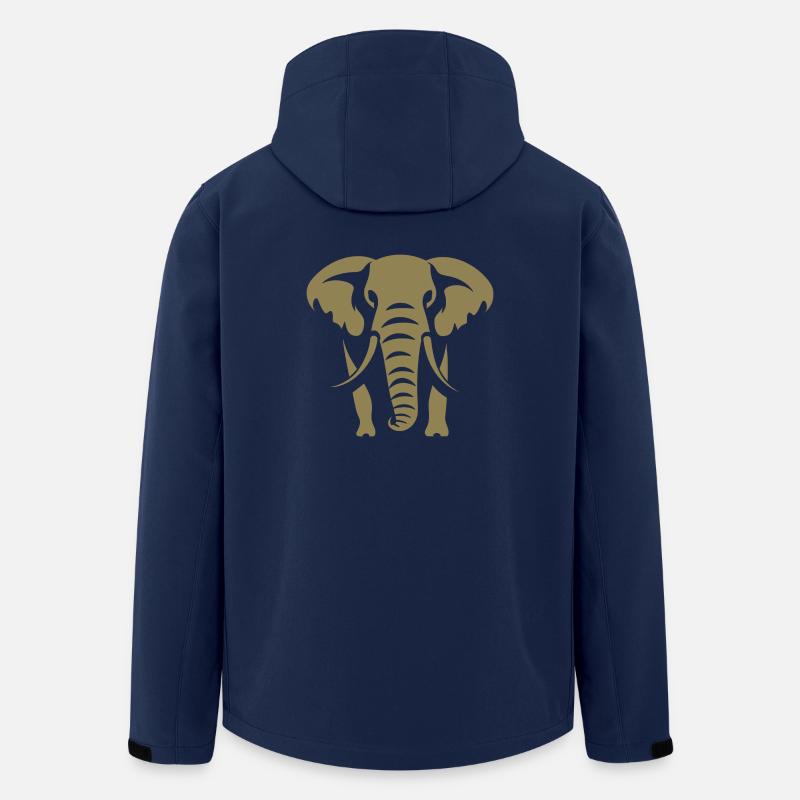 Elephant Silhouette - Men’s Recycled Softshell Jacket by Stanley/Stella - navy
