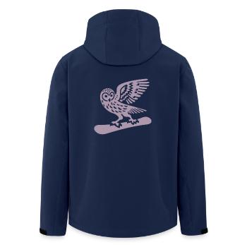 Eule Snowboard Snowboarder Minimalistisches Design - Recycelte Männer Softshell-Jacke von Stanley/Stella - Navy - Hinten - AI Model Male 185 light (185cm)